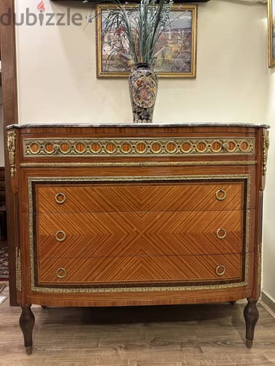 Elegant Console Table with Marble Top