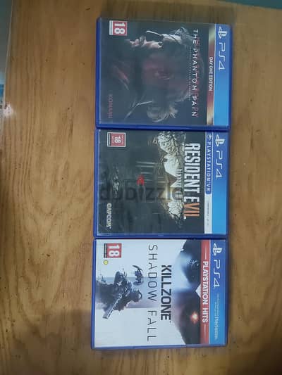باكدج 3 ألعاب PS4 أصلية لقطة (Resident Evil 7 + MGS V + Killzone)