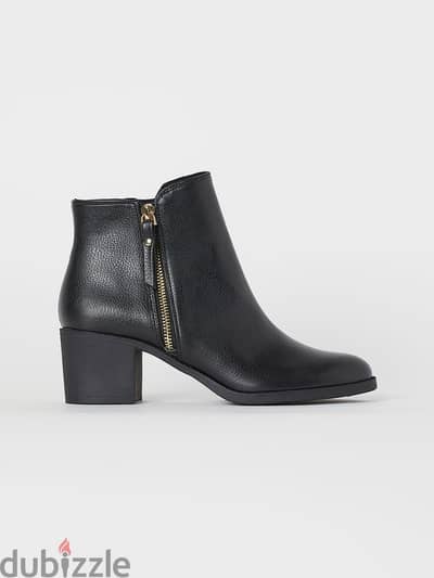 H&M Women Faux Leather Black Ankle Boots