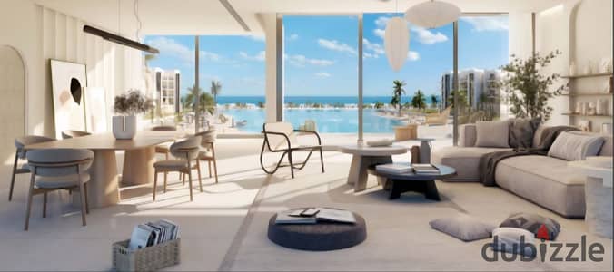Fully finished garden chalet with a distinctive sea view for sale in Salt Ras El Hekma, prime location at kilometer 185