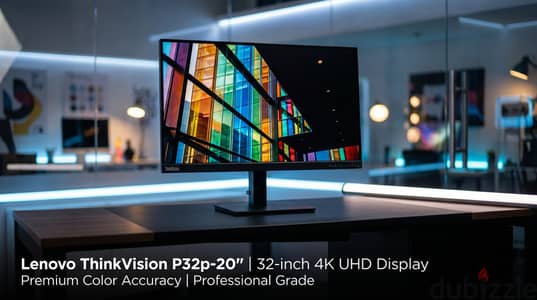  شاشة Lenovo ThinkVision P32p-20 | 4K بجودة محترفين | حالة الزيرو 