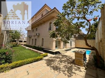 For rent in Al Rehab City, Hills area, a detached villa, model M, land area 550 sq m, built-up area 330 sq m, super deluxe finishing, fully air-condit