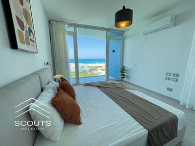 First-row chalet in The Lagoons for sale (immediate handover), full services, right on the sea and The Lagoons, with a tower view, amazing view in Ala