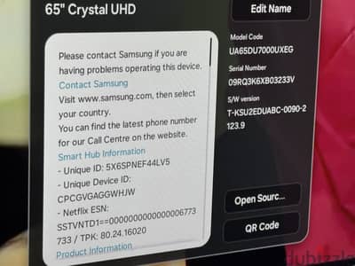 Samsung TV 65" Crystal UHD