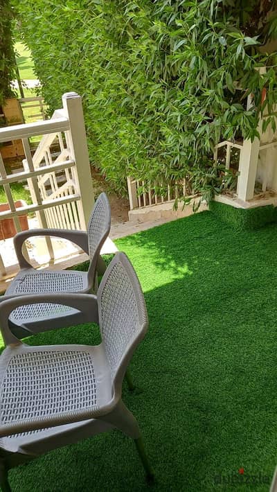 Apartment 100m ground floor with super lux fully furnished and air-conditioned in Madinaty B7 wide view clear garden view