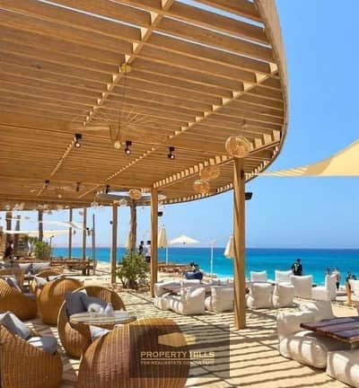 The last fully finished chalet immediate delivery overlooking the sea in the Sea Shore Compound, Hyde Park in Ras El Hekma next to Hacienda Palms Hills