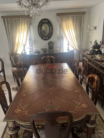 سفرة أنتيك خشب زان اكسسوارات نحاس
