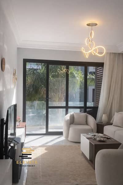 Furnished apartment for rent in Patio Oro, Fifth Settlement | 130 meters | Ground floor | Landscape view.