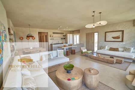 2 bedroom chalet, fully finished with Acs, available for sale in installments over 8 years. Located in the first row in Marbay Ras El Hekma
