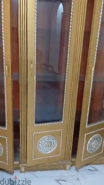 نيش ٣ دولاف دهبي عموله من دمياط خشب طبيعي تقيل