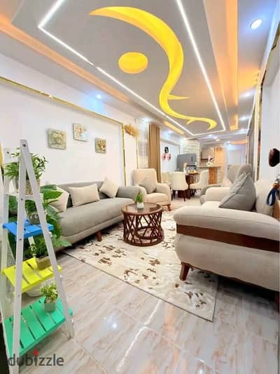 Apartment furnished with modern furniture and appliances in Alexandria, Al Agamy near the sea with luxury finishing.