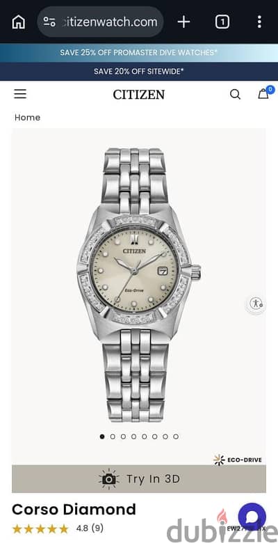 Corso CITIZEN watch ساعه الماس حقيقي حر غير مصنع