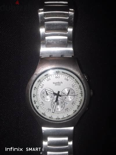  ساعة Swatch Swiss Chronograph أصلية - ستانلس ستيل - مقاومة للمياه