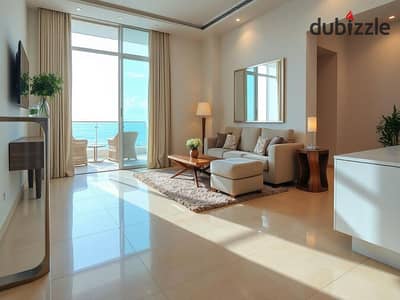 شقة فندقية 88م بالخدمات في D. O. S. E الساحل الشمالي بمقدم 10% وقسط على 10 سنين بدون فوائد