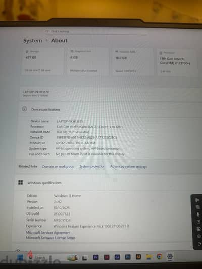لابتوب Lenovo Legion Slim 5 جيل 13 بحالة الزيرو (RTX / i7-13700H)