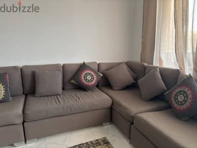 L-Shaped grey Sofa – Good Condition