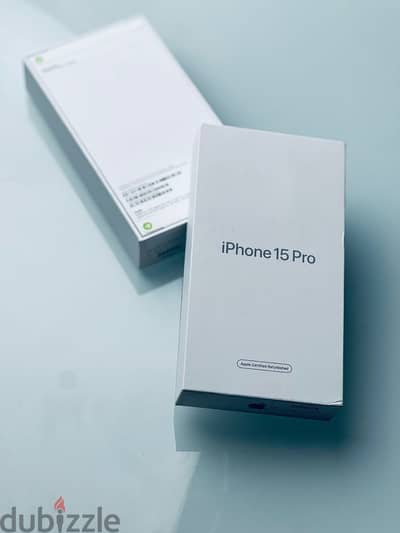 النسخة الخطين iphone 15 pro جديد متبرشم ضمان سنة من ابل