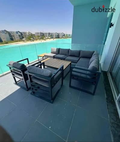 For a quick sale at the old price: a fully finished, turnkey two-bedroom chalet in Fouka Bay compound with double sea and lagoon views, available for