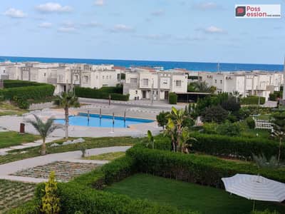 شالية غرفة متشطب صف اول على البحر للبيع في الساحل الشمالي مع الاهلي صبور seaview تقسيط على 8 سنوات