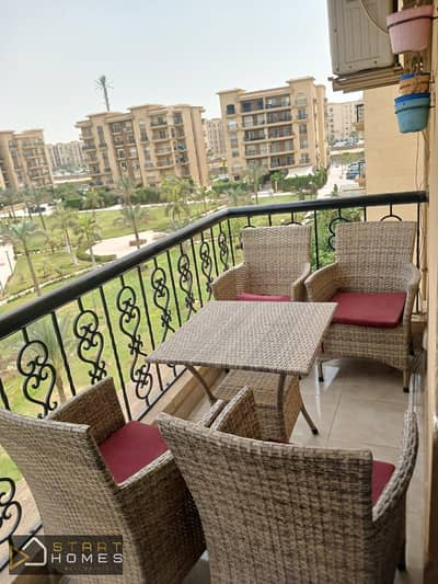Apartment for sale in Al Rehab, New Cairo, with a wide, open garden view.    (Old Phase 7)    Apartment area: 139 sq m    Consists of: Reception + 3 b