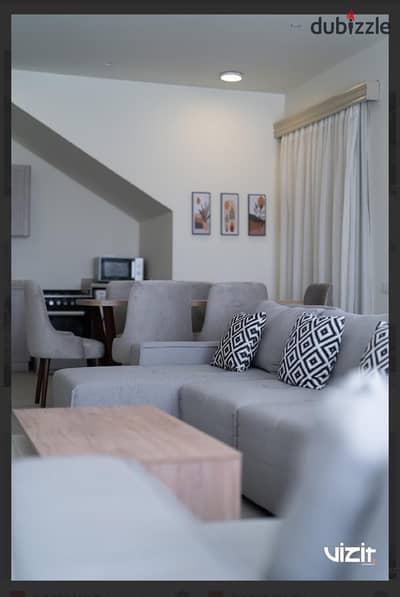 Before prices increase, book a chalet at June prices in the North Coast, Hacienda Bay Sidi Abdel Rahman village, two bedrooms + living room.