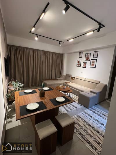 84 sq m, two-bedroom furnished apartment for rent in Privado, Madinaty. Includes brand new smart home appliances.