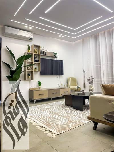 With Eng. Abdullah, 67 SQM furnished studio for rent in Madinaty, hotel-style furniture, prime unoverlooked location, mosque & square view, move-in re