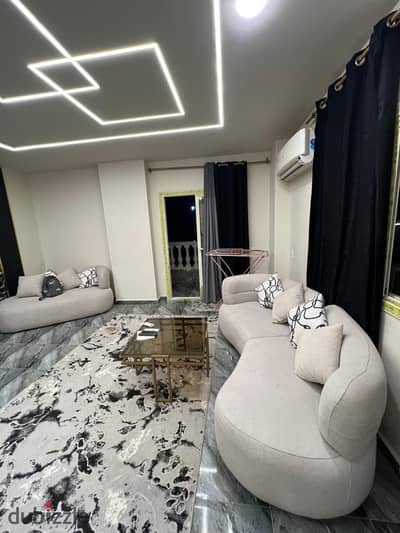 Furnished hotel apartment for rent in the most prestigious area of ​​Zayed City, District 8, close to all services.
