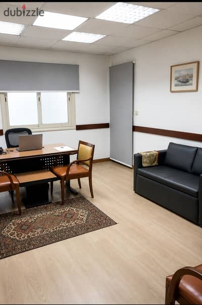 Furnished office 200m for rent on Al-Batal Al-Raeisi Street in Mohandessin