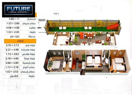 دوبلكس 233 م + 120 م جاردن في اللوتس الجديدة في التجمع الخامس