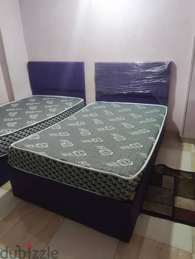 2 سرير مفرد مقاس 120×200 سم مع 2 مرتبة سوست