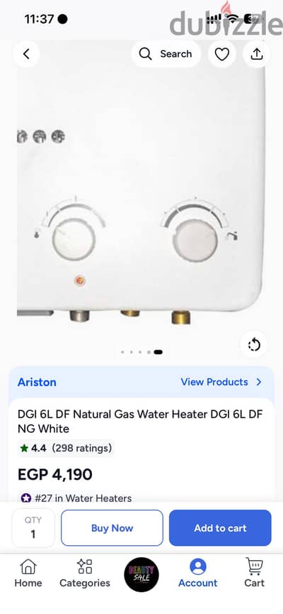 Aniston 6 litre gas