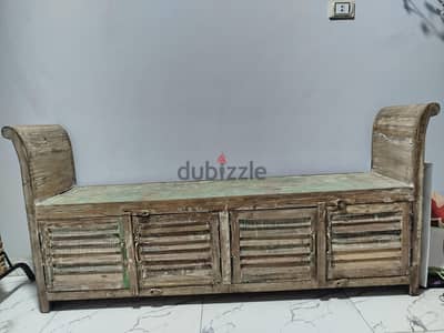 بنش وجزامة فنتيج (Vintage Bench & Shoe Rack) خشب طبيعي 100%