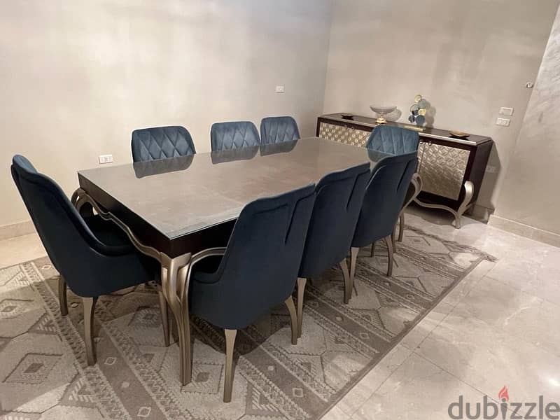 سفرة مودرن 8 كراسي خشب زان من أپكس | Modern Apex Dining Set 8 Chairs 1