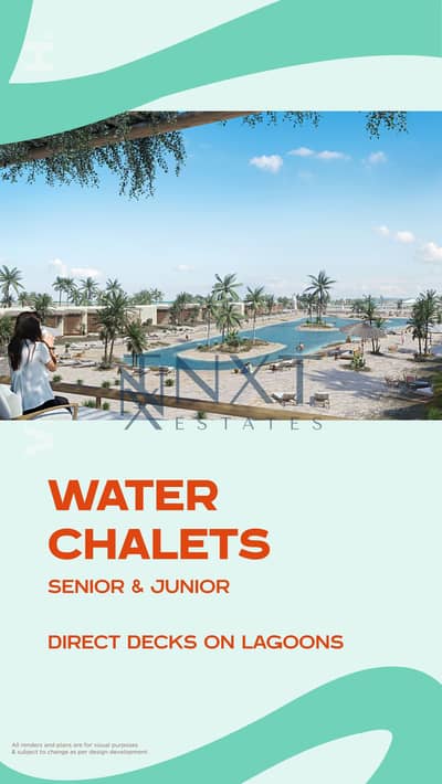 شاليه للبيع في هاسيندا ووترز Hacienda waters رأس الحكمة | إطلالة مميزة على اللاجون | الدور الثاني | مشروع فاخر من بالم هيلز | استلام 2028