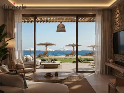 high-end furnished chalet for sale with a non-repeating discount directly on the sea in Ain Sokhna, ready for viewing