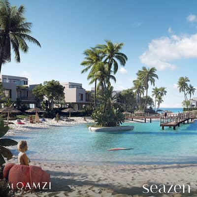 Next to La Vista Bay and Waterway, a chalet for sale, fully finished, in installments over the longest payment period on the North Coast, Seazen