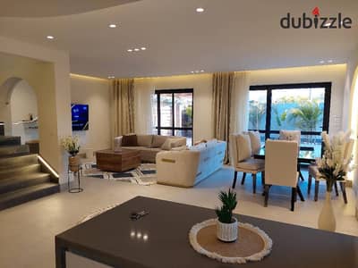 فيلا مفروشة بجاردن خاصة للايجار فيلا باتيوالزهراءامام النادي الاهلي الشيخ زايد  Patio Al Zahraa Compound, Sheikh Zayed  فرش فندقي مساحة ٥٠٠ متر مكعب