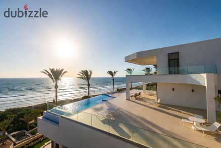 In the North Coast, a fully finished chalet with a room for sale in Ras Al-Hikma, directly on the sea with air conditioning.