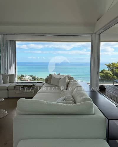 1st Row Full Sea View Fully Finished Ready To Move villa for sale in Almaza Bay north coast