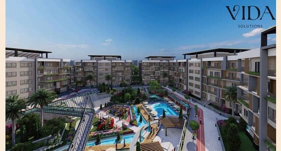133 sqm apartment for sale at Wistra Compound, Hadayek October, on Zewail Road opposite Zewail City. 10% down payment, installments up to 8 years.