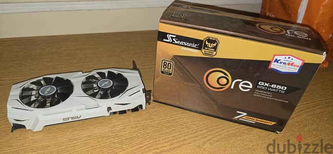 كارت شاشة gtx 1070 ابيض Asus وباور ٦٥٠ اصلي