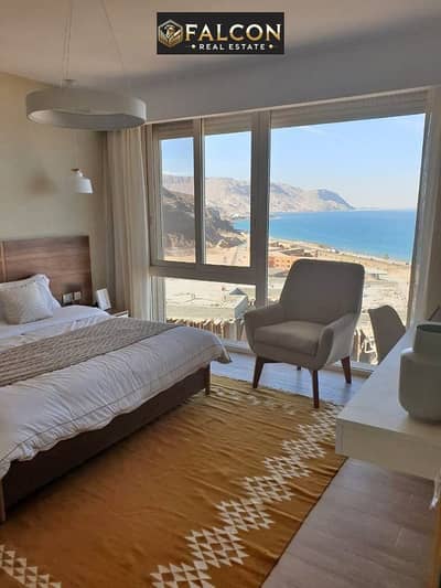 Double View Chalet for Sale Fully Finished, Installments Available in a Prime Location in Ain Sokhna Next to Porto Sokhna and Movenpick Resort