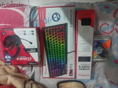 gaming mouse, keyboard, pad and headset
