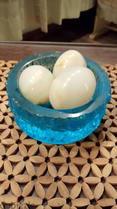 3 Marbled Polished Eggs 3 بيضات رخامية للبيع فى اسكندرية