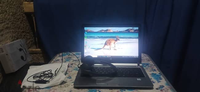 لابتوب Hp probook مع سماعه Logitech H340