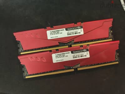 رامات ddr4 t force 3200hz 4+4 للبيع حتتين  ب ١٨٠٠ج لزوم الدول تشانل