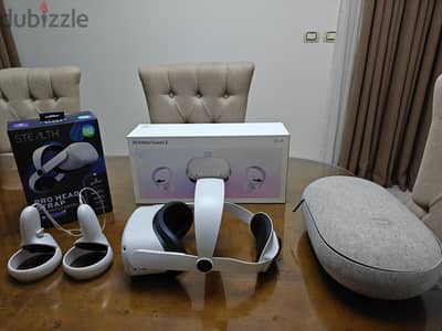 Meta quest 2 (128 GB) + head strap + original quest 2 case
