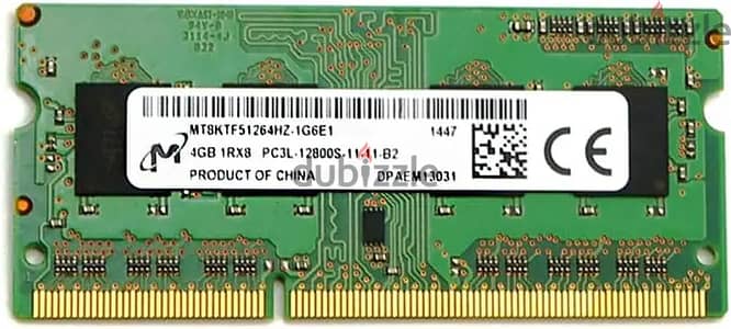 Laptop RAM Micron 4GB 1Rx8 DDR3 SO-DIMM PC3-12800 1600MHz
