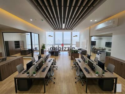 Unique administrative headquarters 170m for rent in the midst of the largest companies in Rihana Plaza Zahraa Al-Maadi